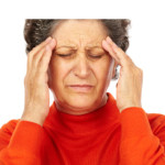 Senior woman with headache