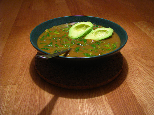 Avocado Puree Lentil Soup