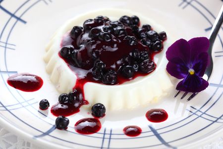 Blueberries on Panna Cotta