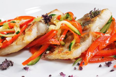 Basque Style Fish with Stewed Peppers