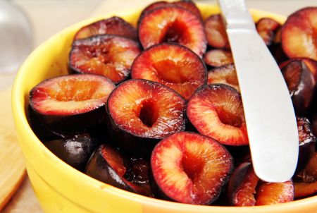 Maple Syrup and Star Anise Baked Plums