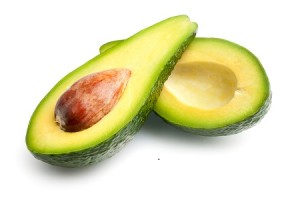 Avocado on white background