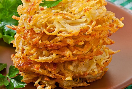 Baked & Eggless Potato Pancakes (Latkes)