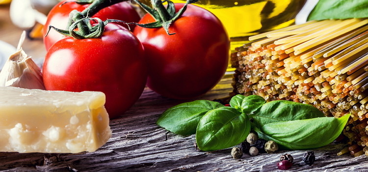 Various foods associated with the Mediterranean Diet