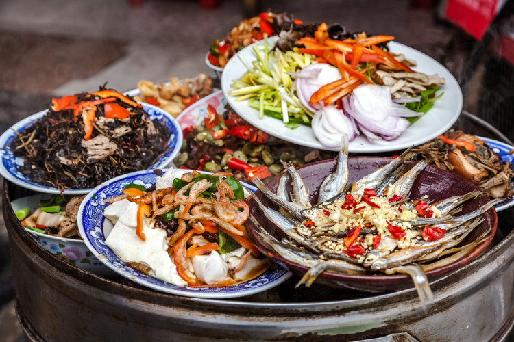 A variety of traditional Chinese dishes