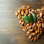 Cocoa beans in the shape of a heart