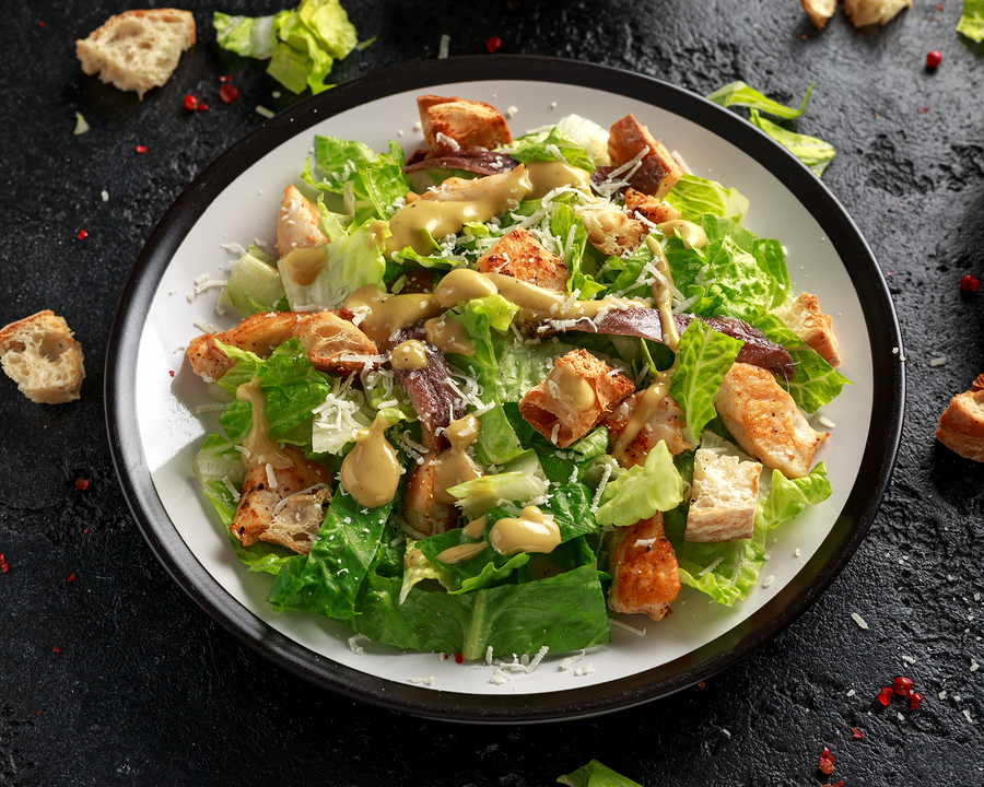 Keto chicken Caesar salad