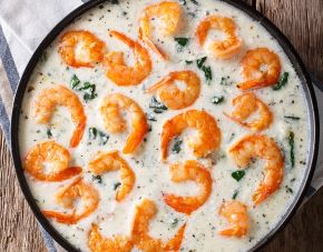 Keto Alfredo shrimp