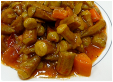 Tomato-Stewed Okra and Carrots